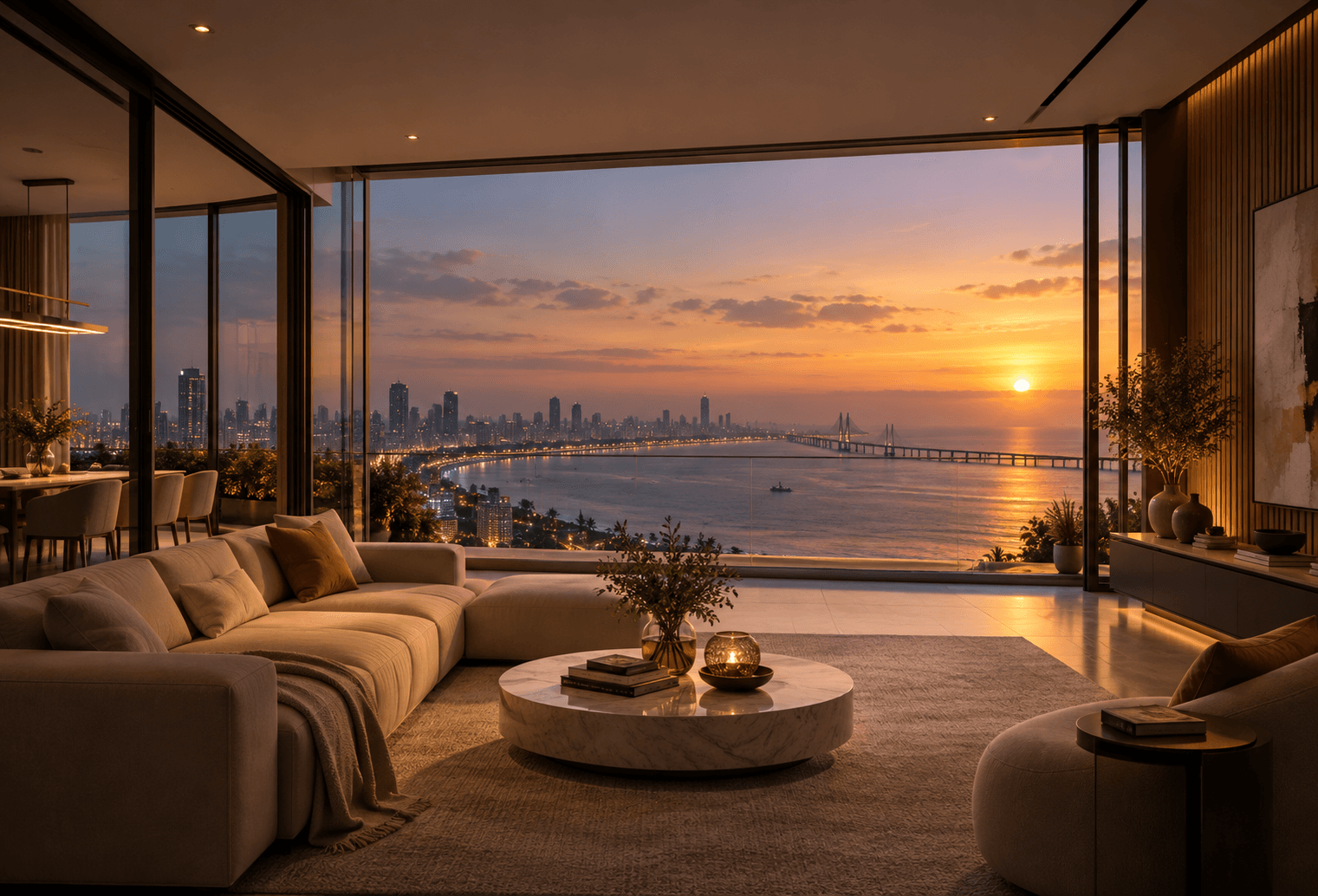 Luxury residence overlooking Mumbai coastal skyline